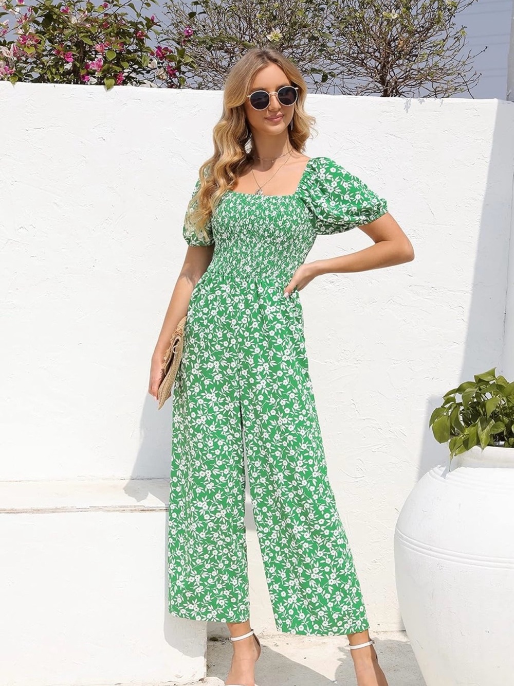 LOVE WELOVE Green floral jumpsuit size 2X - Picture 9 of 14